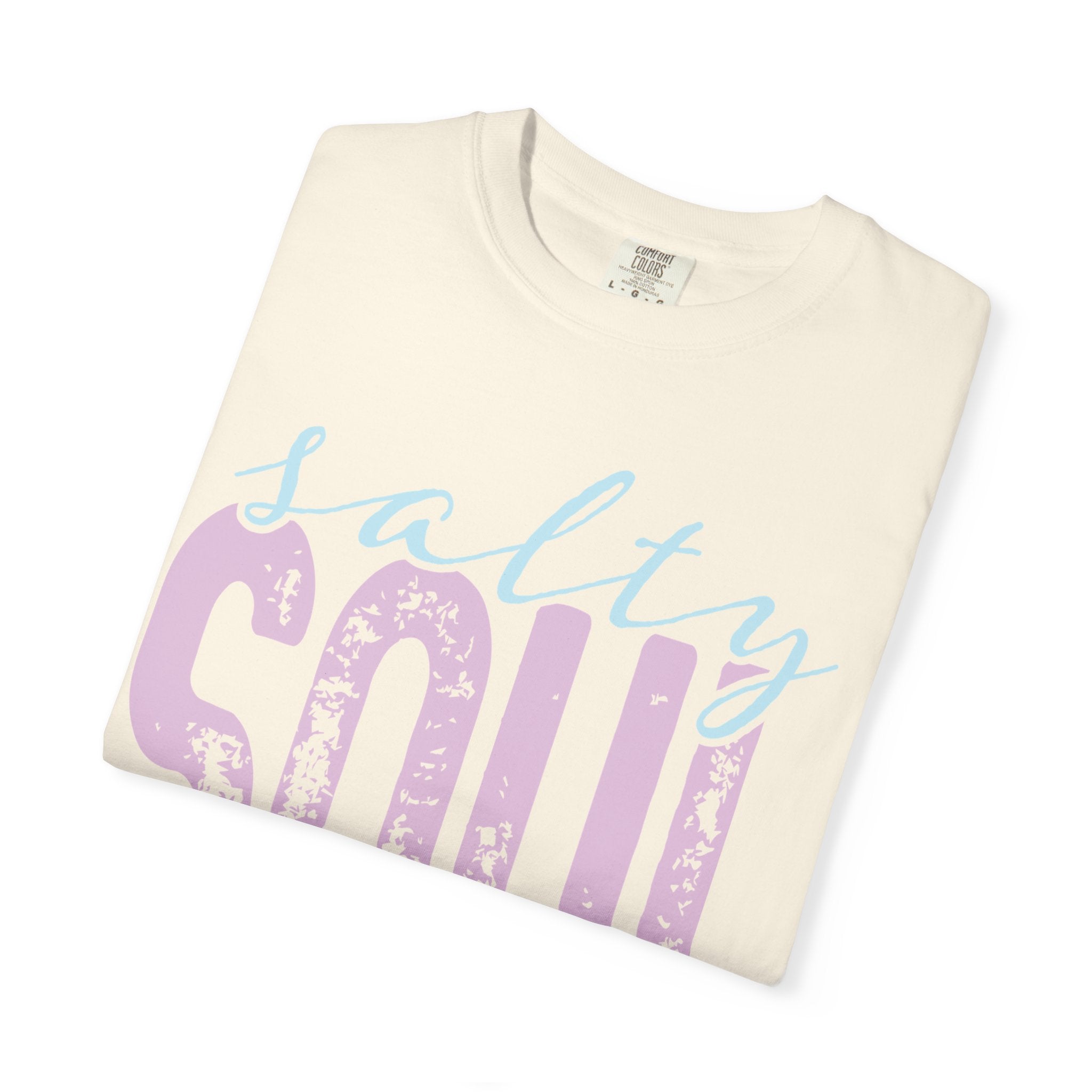 Salty Soul T-shirt | beachy seaside design, script & distressed letters