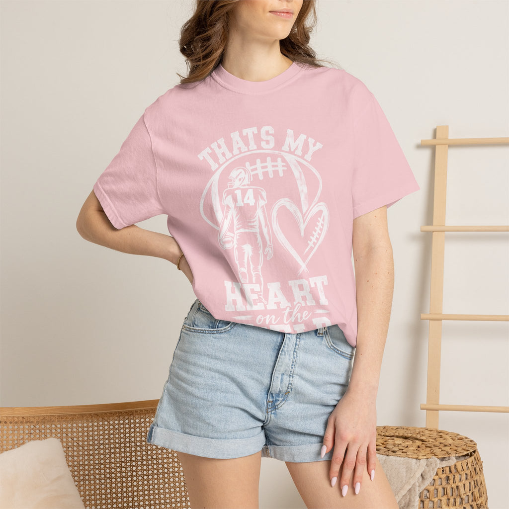 Football Mom/Dad T-Shirt - "That's My Heart on the Field" Youth Player Support Tee
