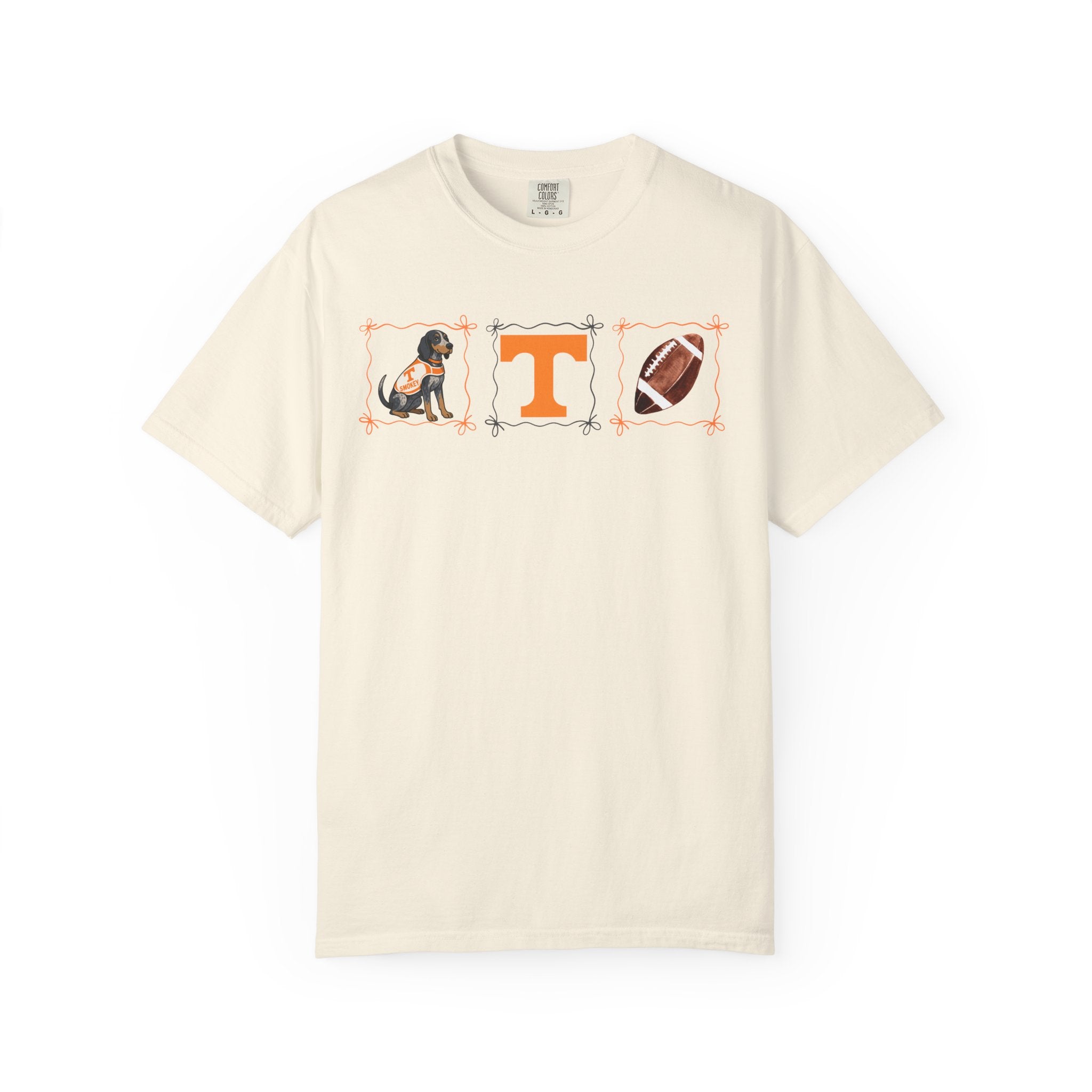 Tennessee Volunteers Dog, 'T', and Football Graphic T-Shirt