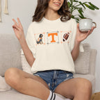 Tennessee Volunteers Dog, 'T', and Football Graphic T-Shirt