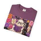 Spooky Book Club T-shirt | Halloween Reading Cat Owl Pumpkin