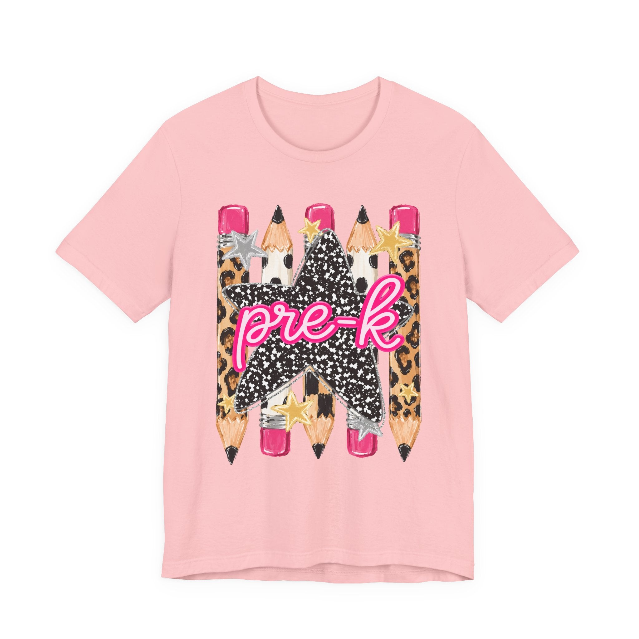 Pre-K Star Pencil T-Shirt — Cute Leopard School Teacher Tee