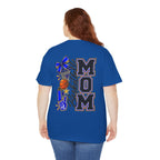 Basketball Mom T-Shirt — 'MOM' Lettering with Hoop, Ball & #1 Foam Finger Design