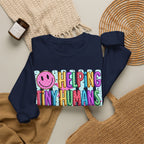 Crewneck Sweatshirt — Helping Tiny Humans Do Big Things,Colorful Teacher,Childcare Appreciation Pullover