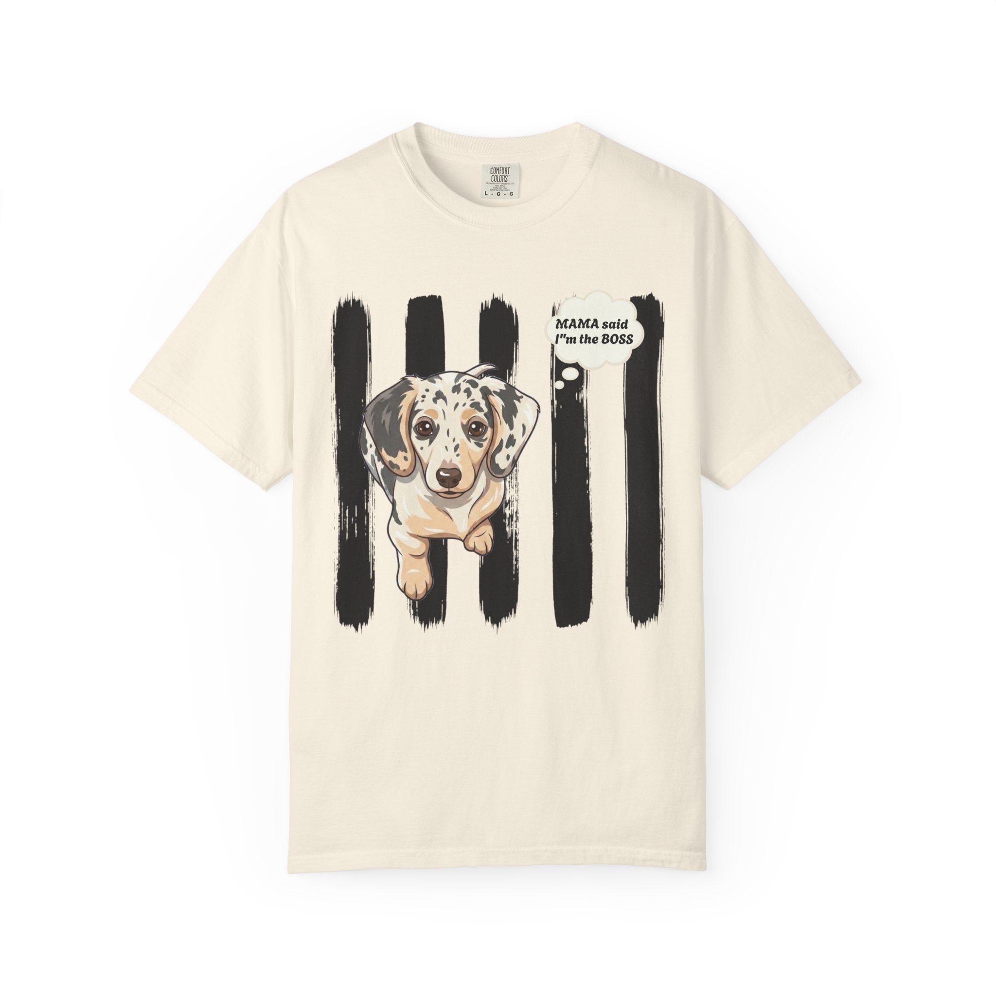 Comfort Colors “Mama Said I’m the Boss” Dachshund Shirt | Funny Dog Graphic Tee