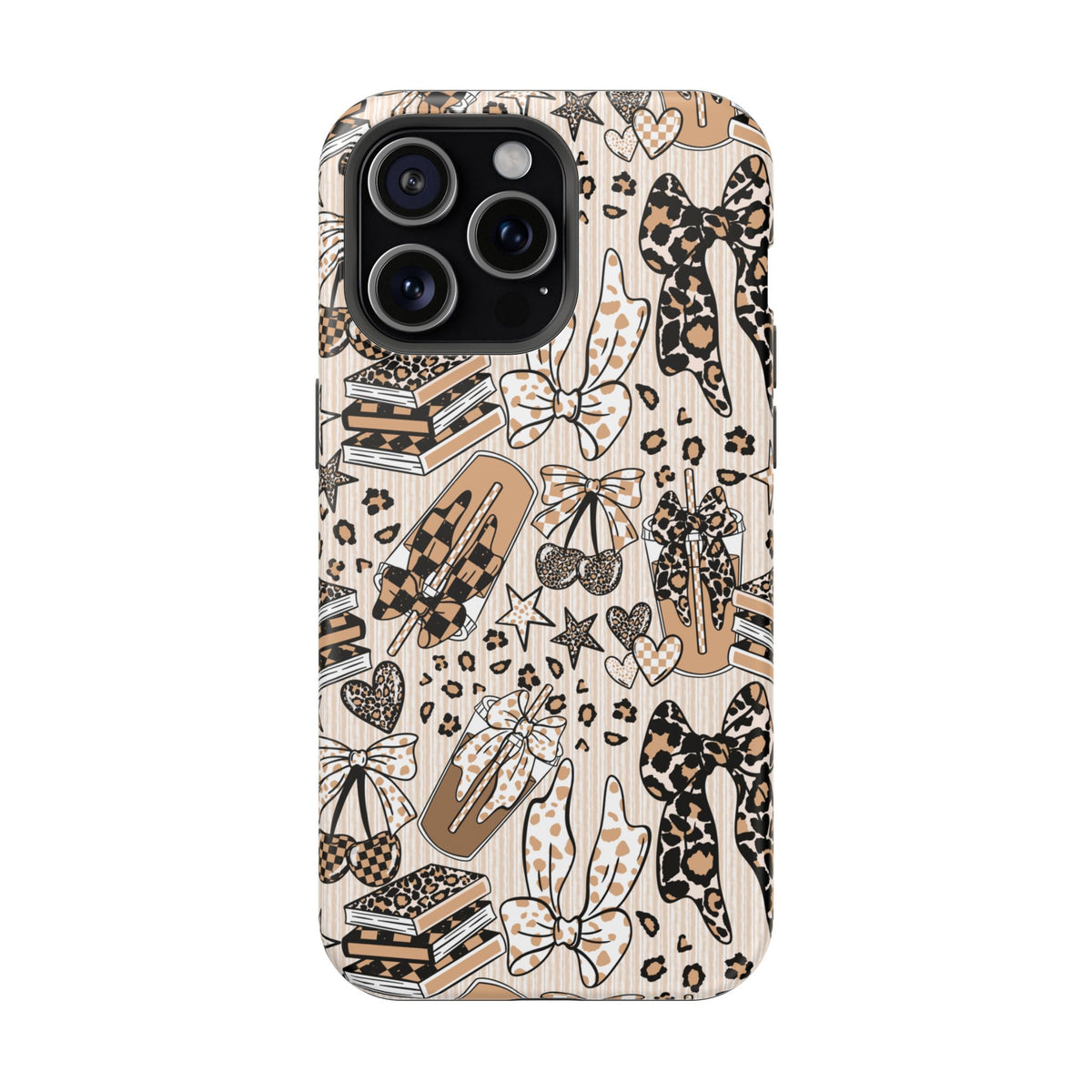 Cheetah bows iced coffee love Magnetic Impact-Resistant Cases