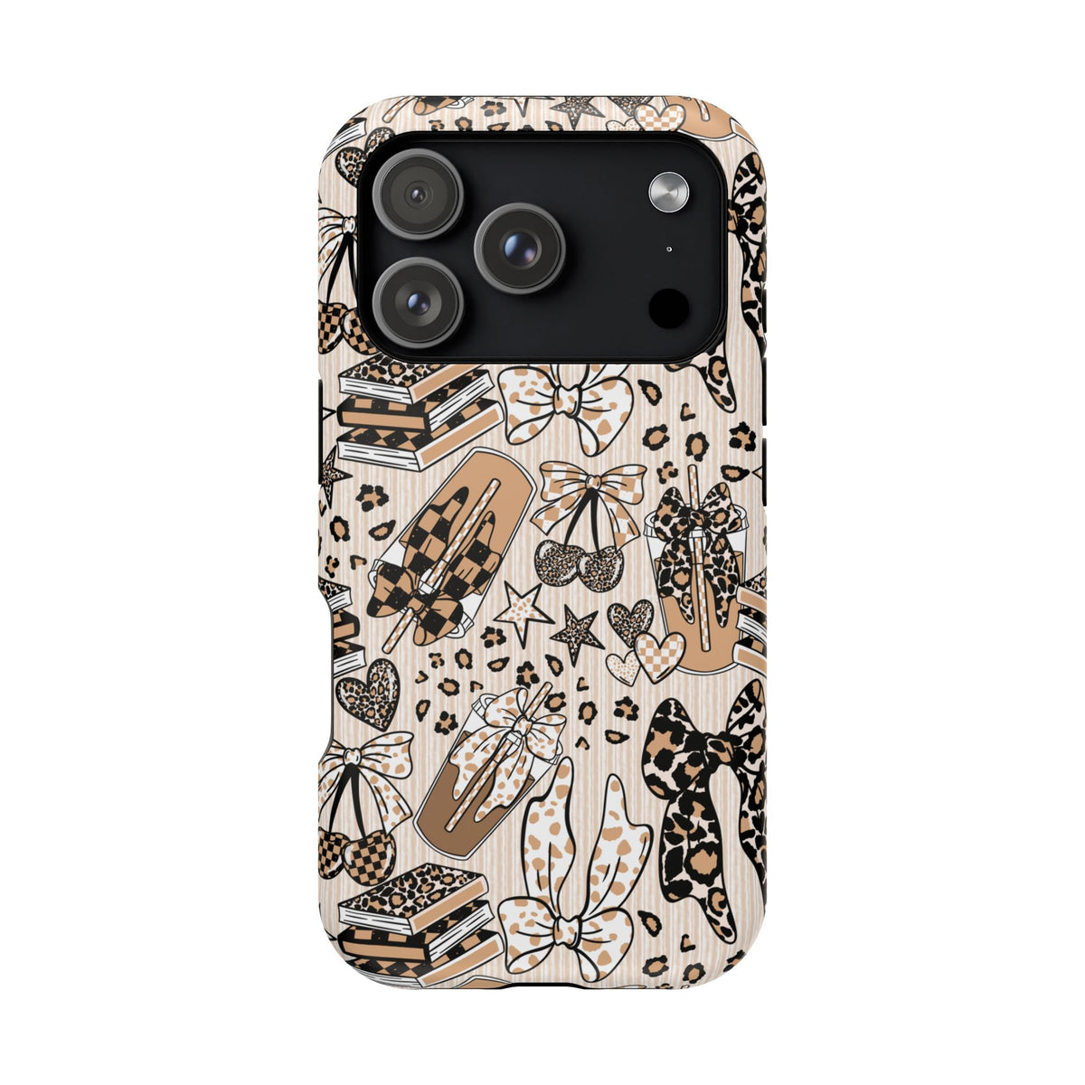 Cheetah bows iced coffee love Magnetic Impact-Resistant Cases