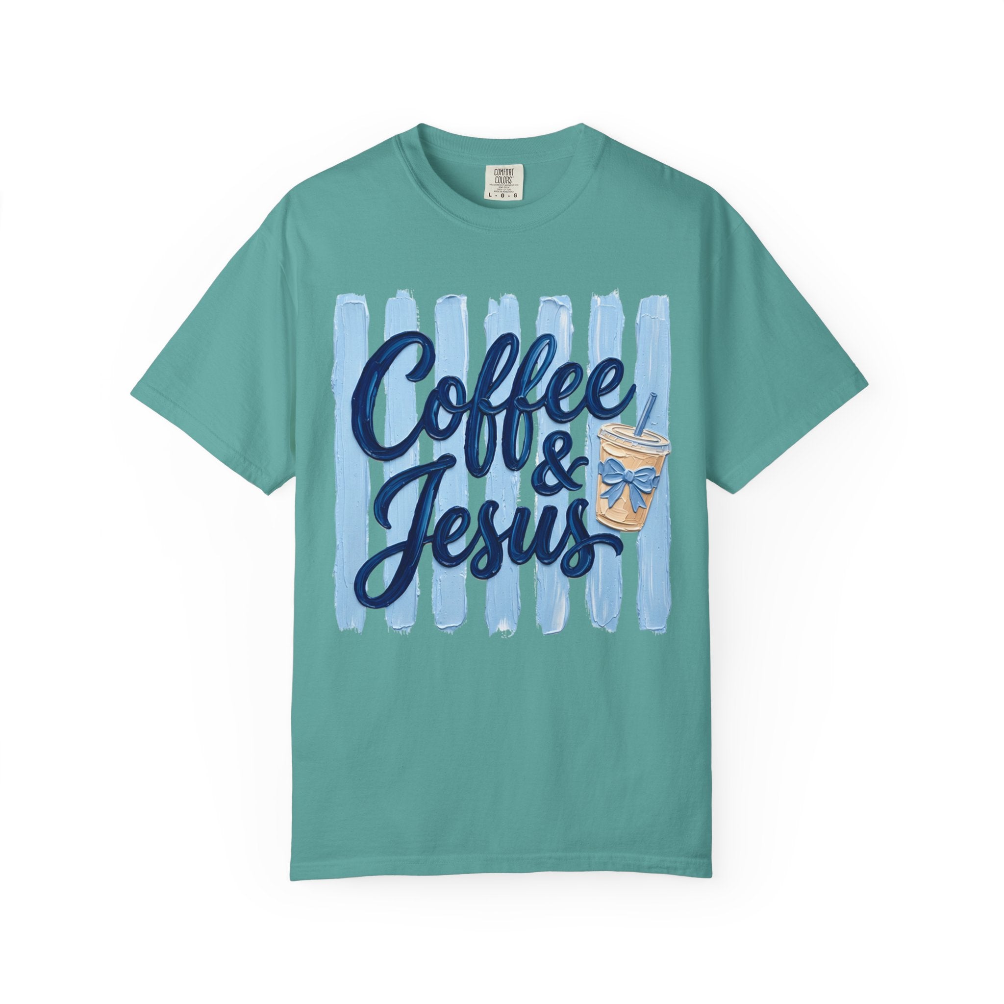 Coffee & Jesus T-shirt | Iced Coffee Graphic Tee, Christian Faith Shirt
