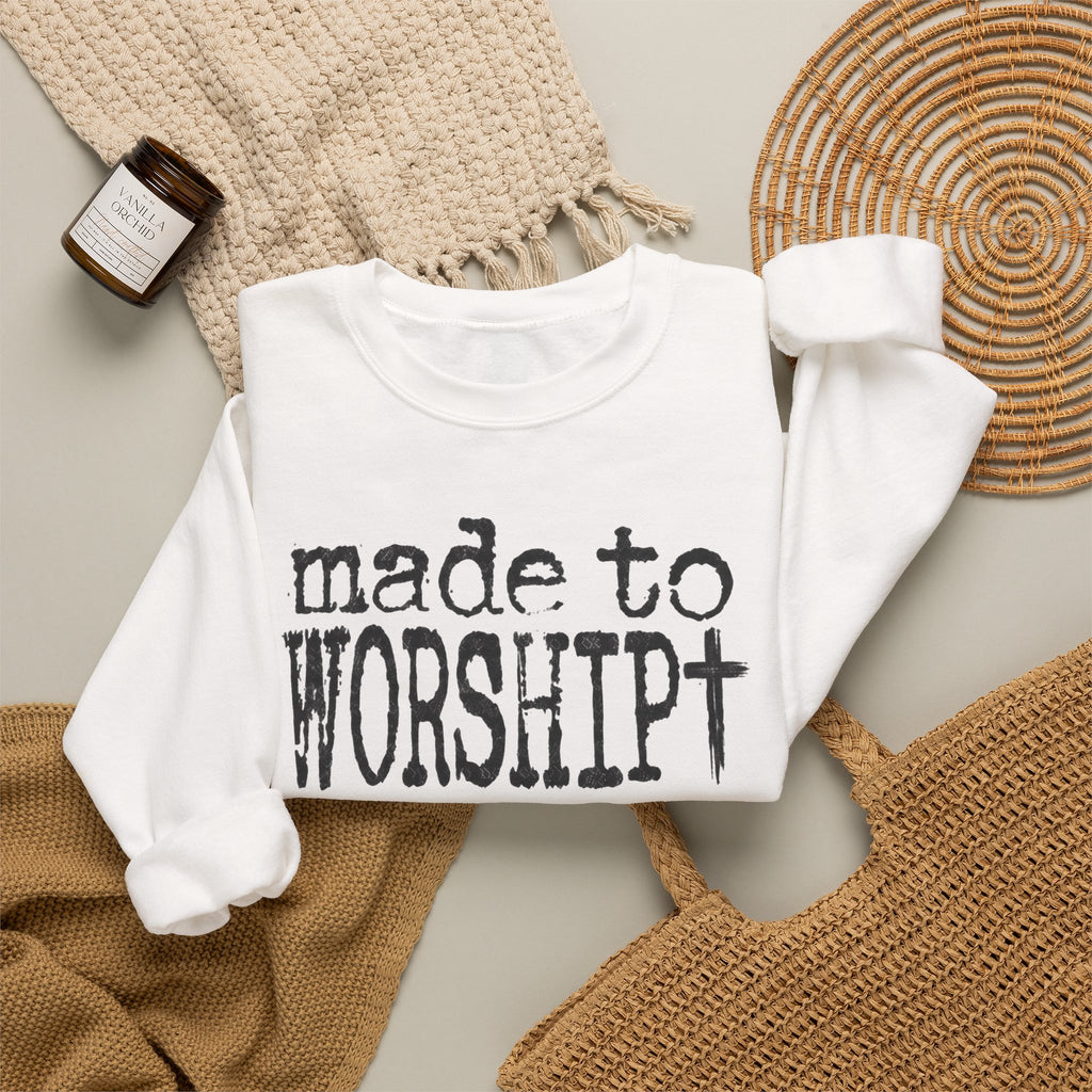 Made to Worship Christan Gildan Crewneck Sweatshirt
