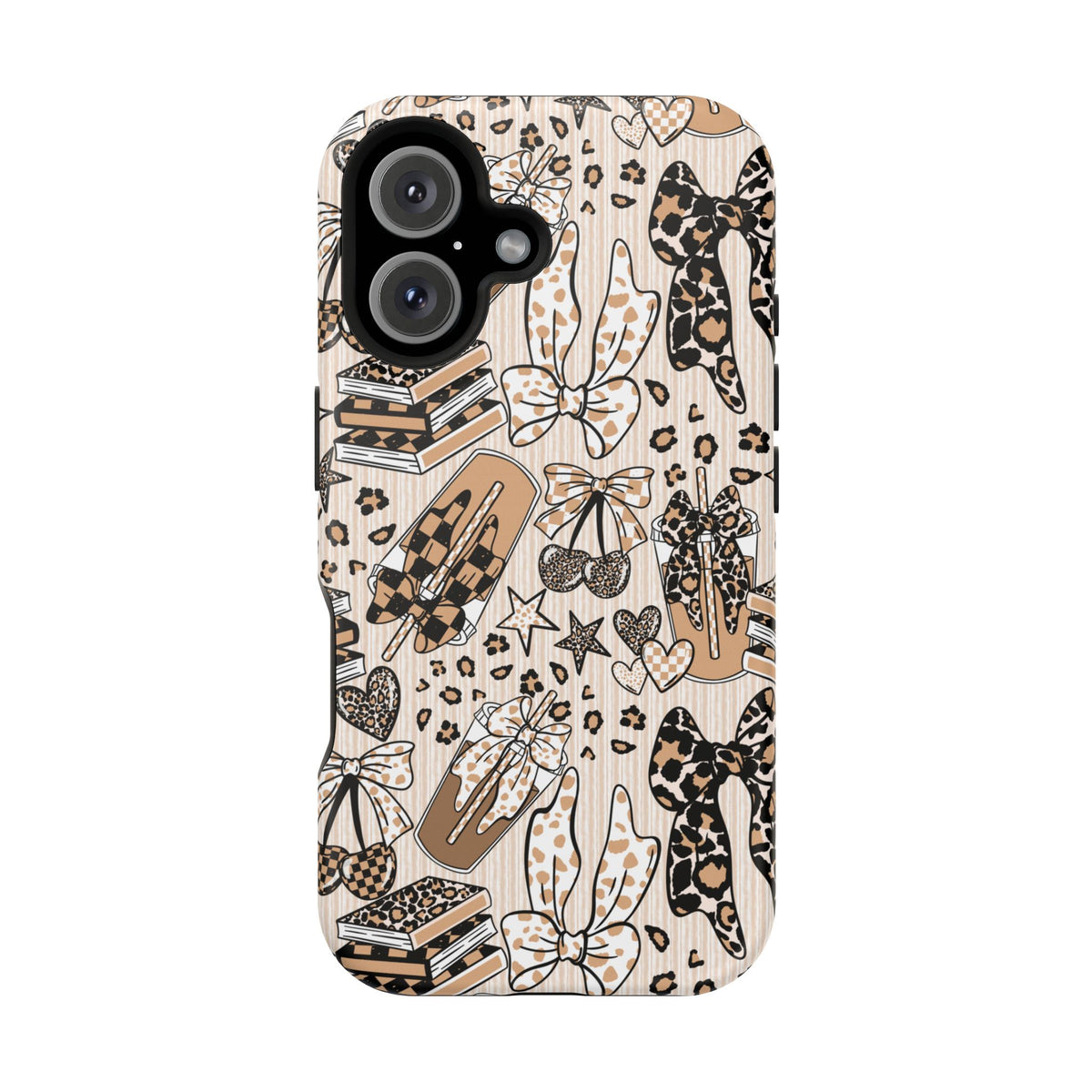 Cheetah bows iced coffee love Magnetic Impact-Resistant Cases