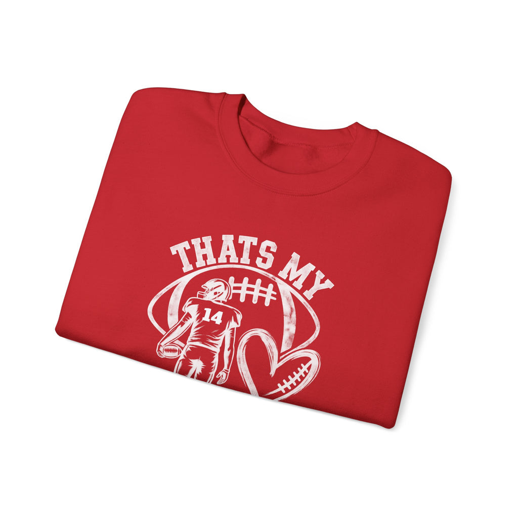 Personlizable Football Crewneck Sweatshirt - "That’s My Heart on the Field" Design