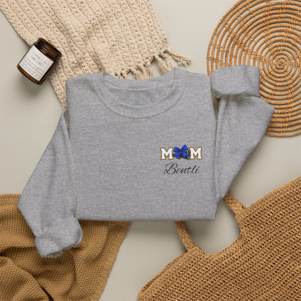 Cheer MOM personalizable name Gildan crewneck sweatshirt