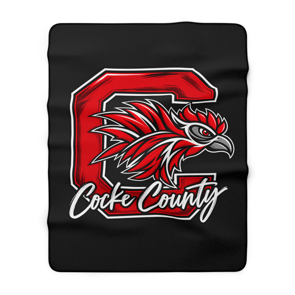 Sherpa Fleece Blanket — Cocke County Red  Logo Cozy Throw