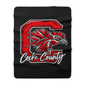 Sherpa Fleece Blanket — Cocke County Red  Logo Cozy Throw