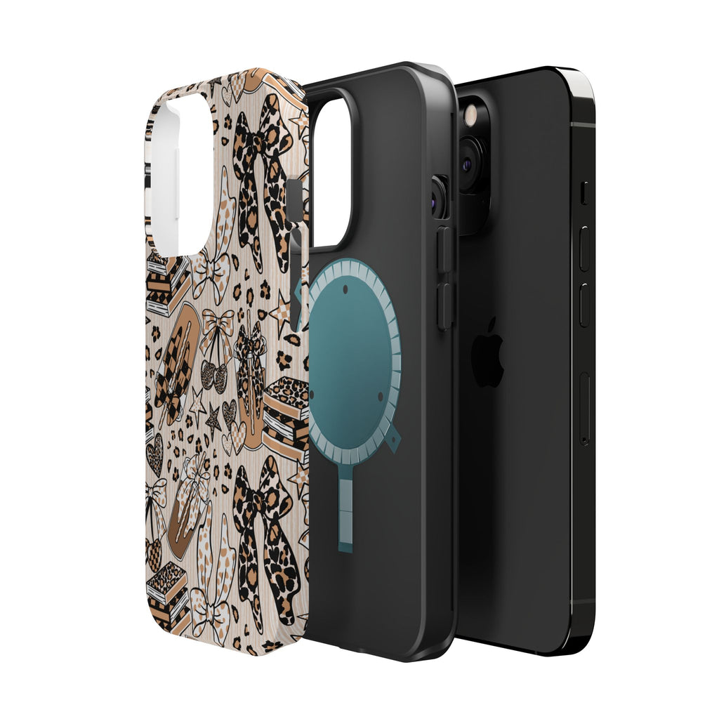 Cheetah bows iced coffee love Magnetic Impact-Resistant Cases