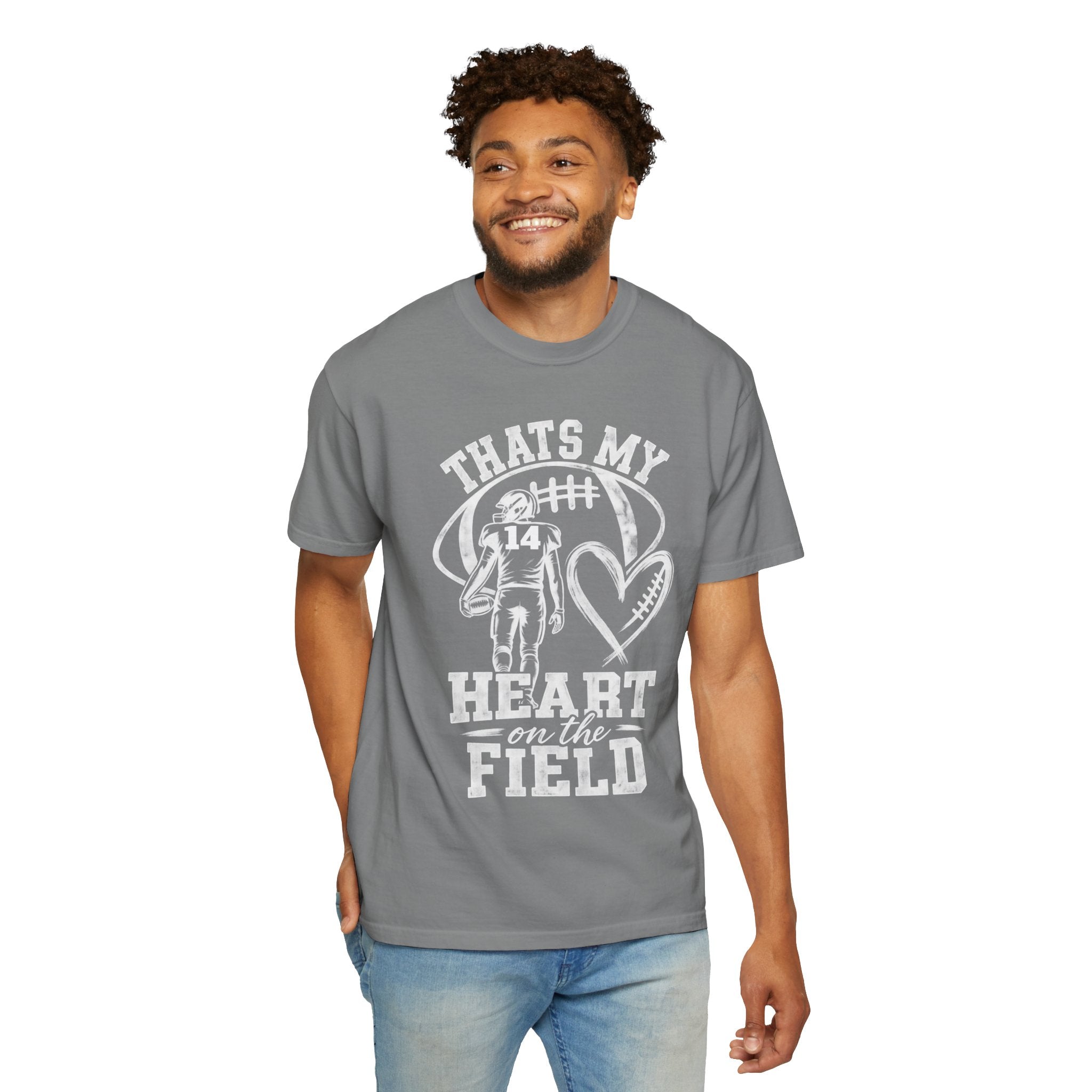 Football Mom/Dad T-Shirt - "That's My Heart on the Field" Youth Player Support Tee