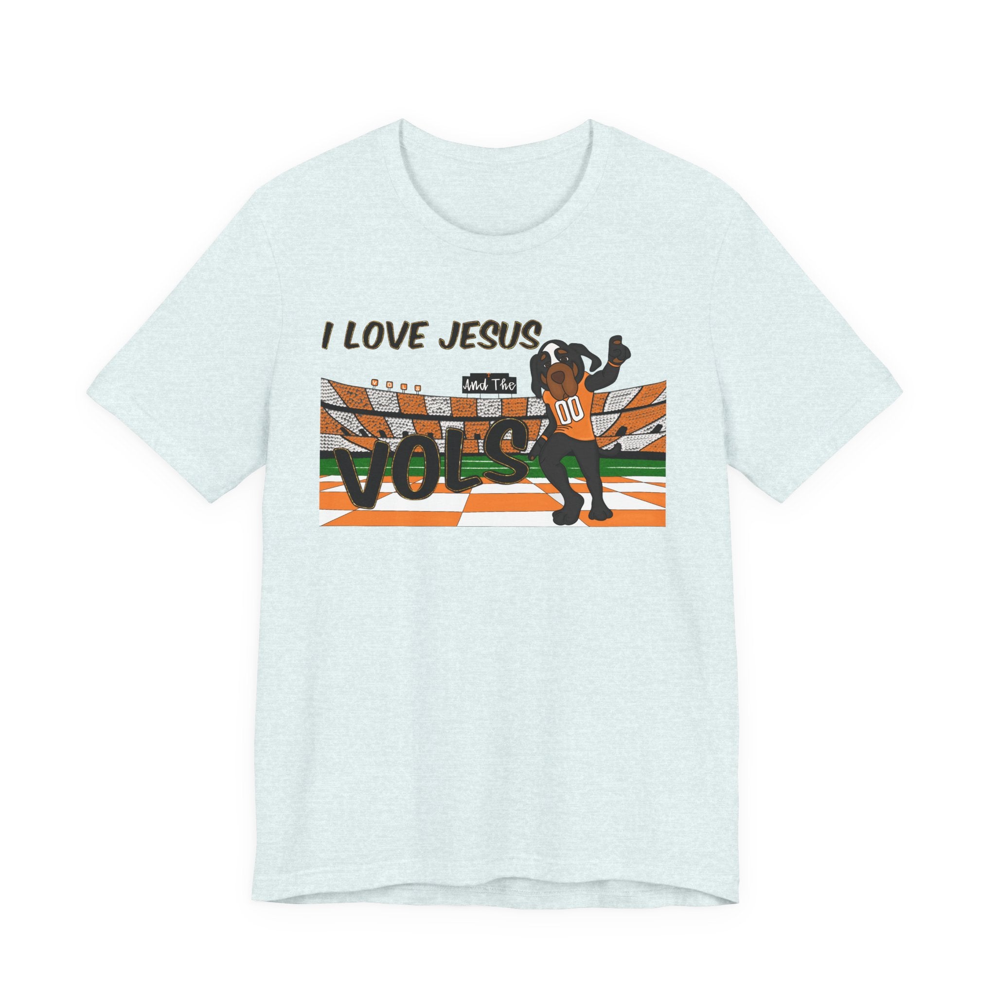 I Love Jesus Vols T-Shirt | Football  TN Stadium Graphic Tee, Orange and White Tennessee Vols