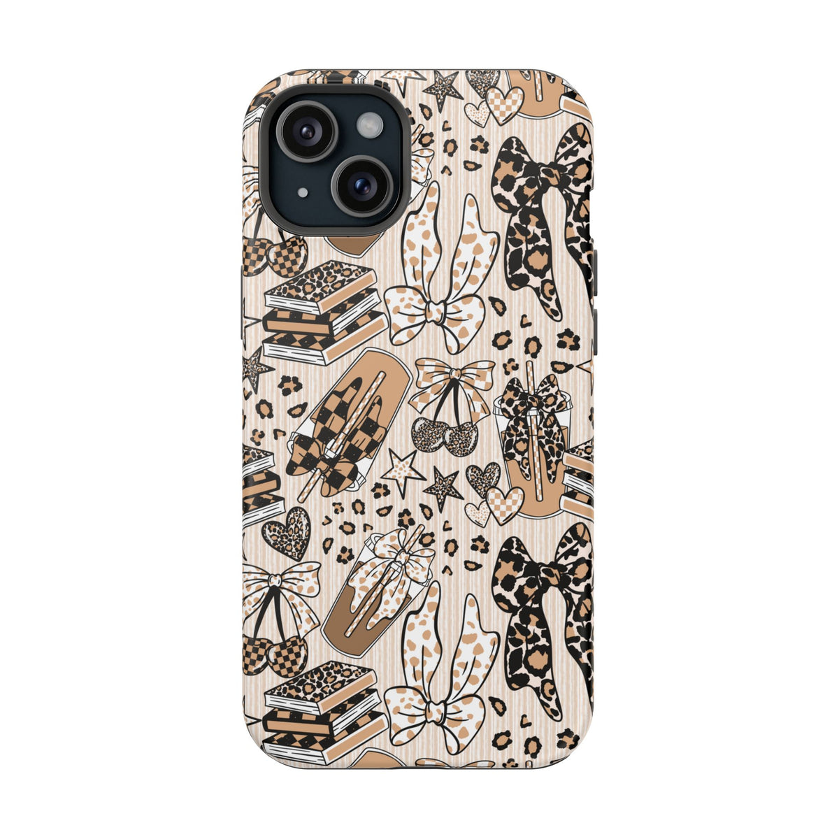 Cheetah bows iced coffee love Magnetic Impact-Resistant Cases