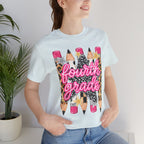 Fourth Grade Pencil Tee — Leopard & Glitter Back-to-School Shirt