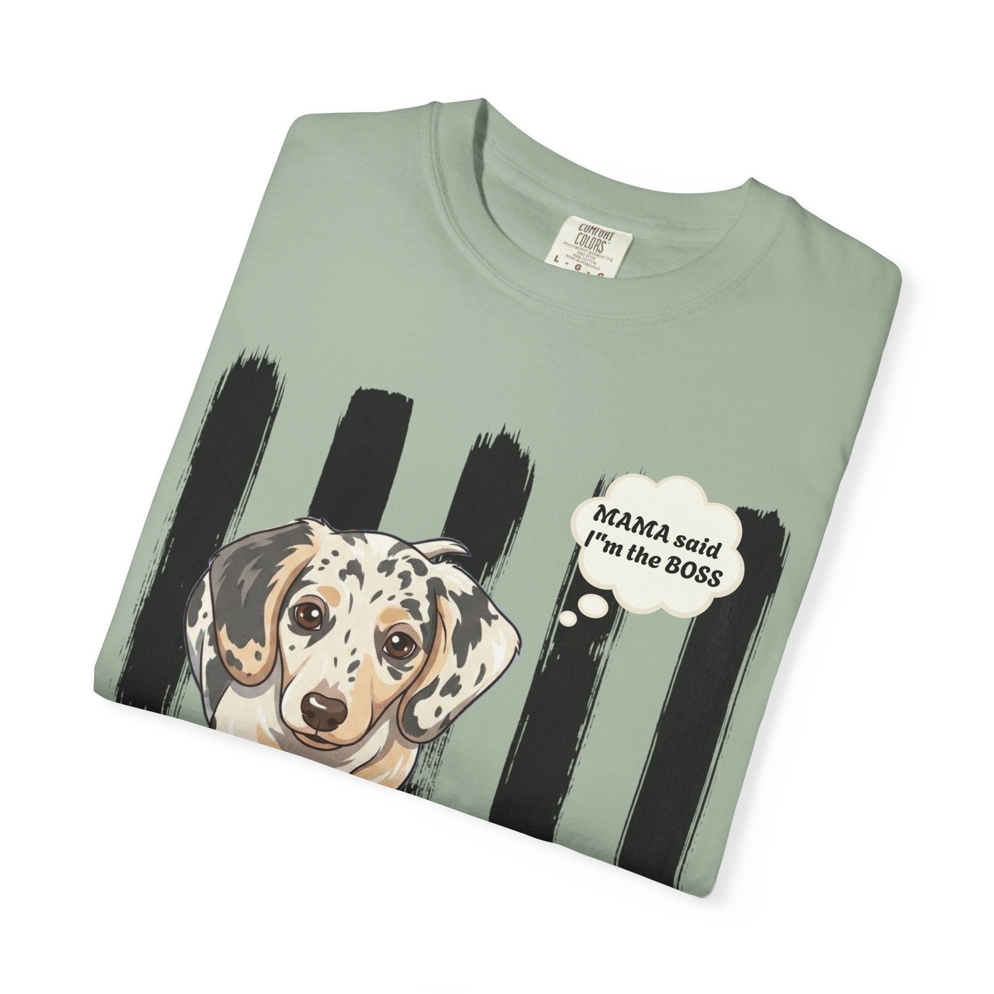 Comfort Colors “Mama Said I’m the Boss” Dachshund Shirt | Funny Dog Graphic Tee