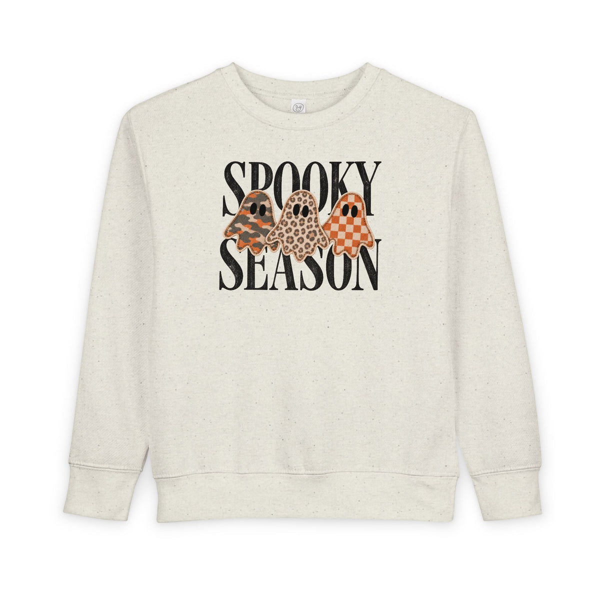 Toddler Sweatshirt — "Spooky Season" Ghosts Leopard & Plaid Fall Halloween Pullover