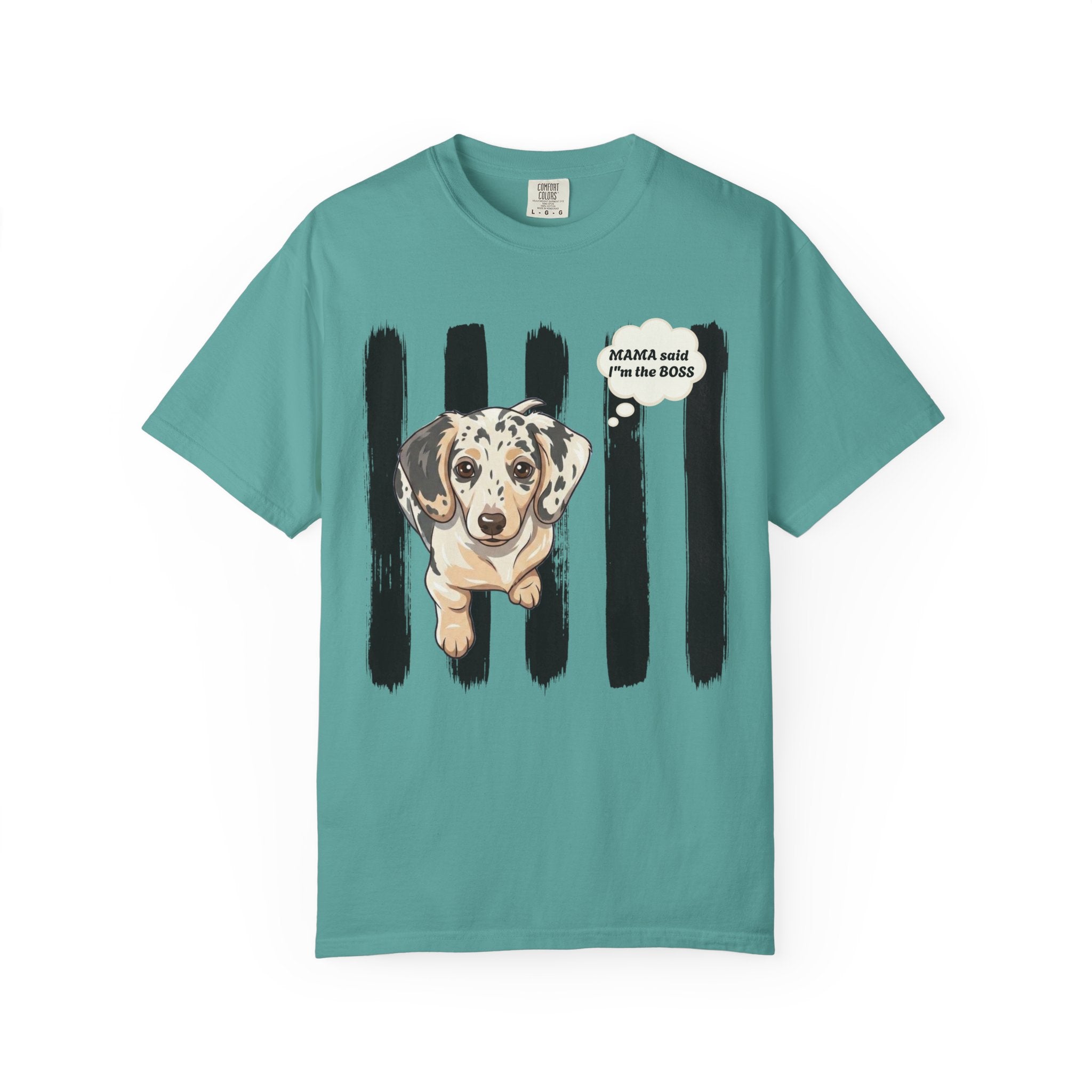 Comfort Colors “Mama Said I’m the Boss” Dachshund Shirt | Funny Dog Graphic Tee