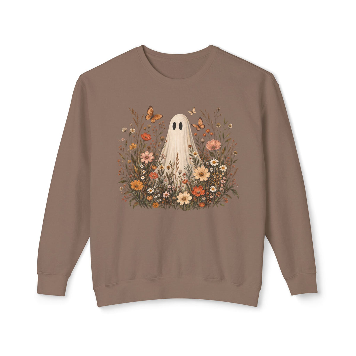 Ghost in wildflowers Comfort Colors Unisex Lightweight Crewneck Sweatshirt