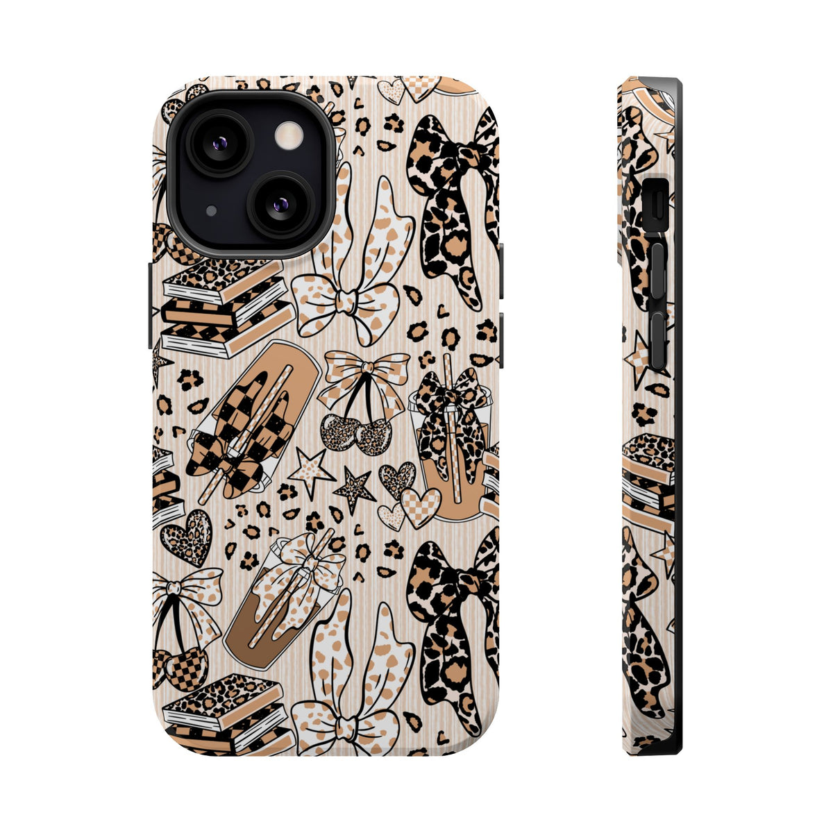Cheetah bows iced coffee love Magnetic Impact-Resistant Cases