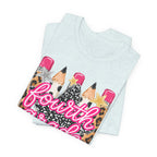 Fourth Grade Pencil Tee — Leopard & Glitter Back-to-School Shirt