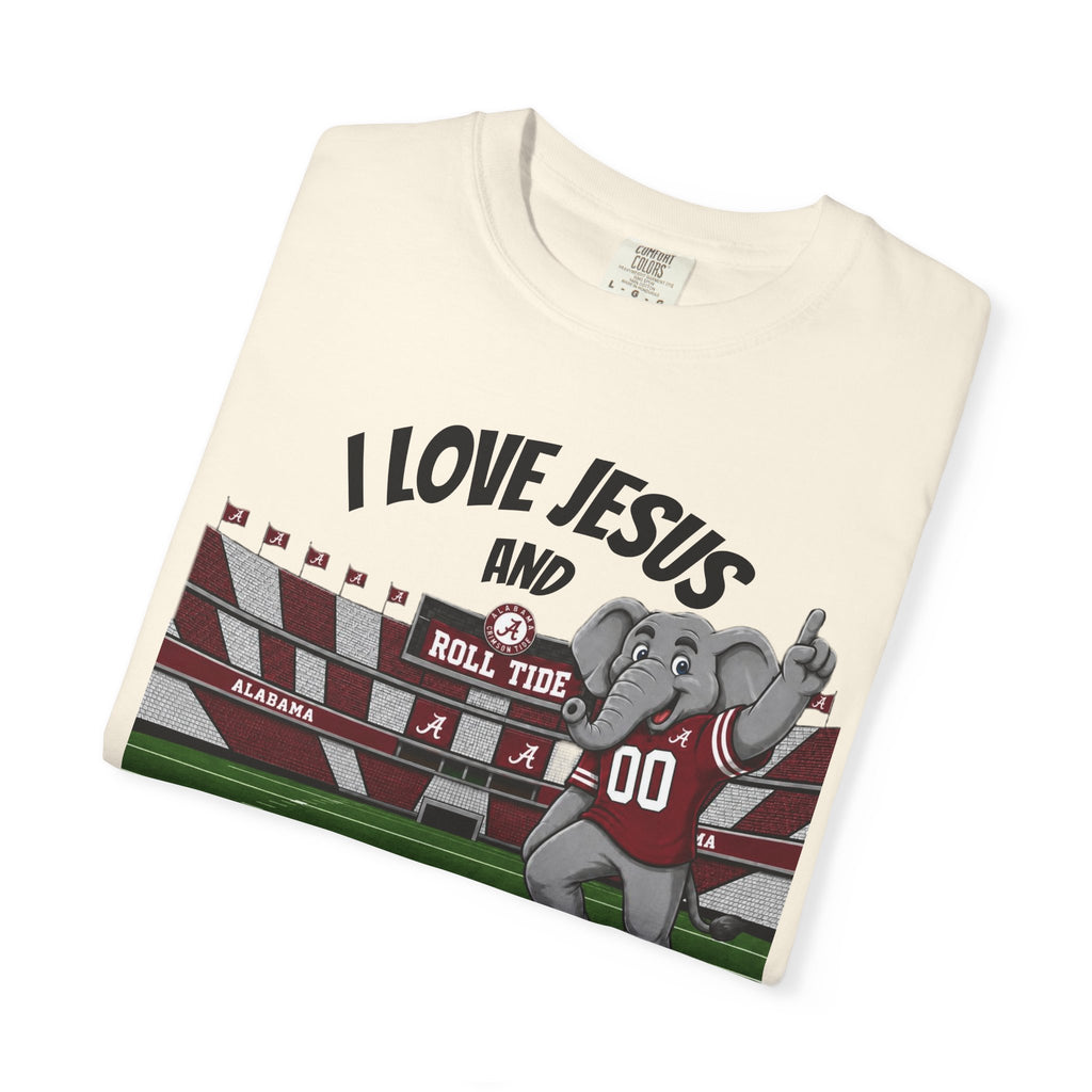 I Love Jesus and Roll Tide T-Shirt — Alabama Football Elephant Graphic Tee