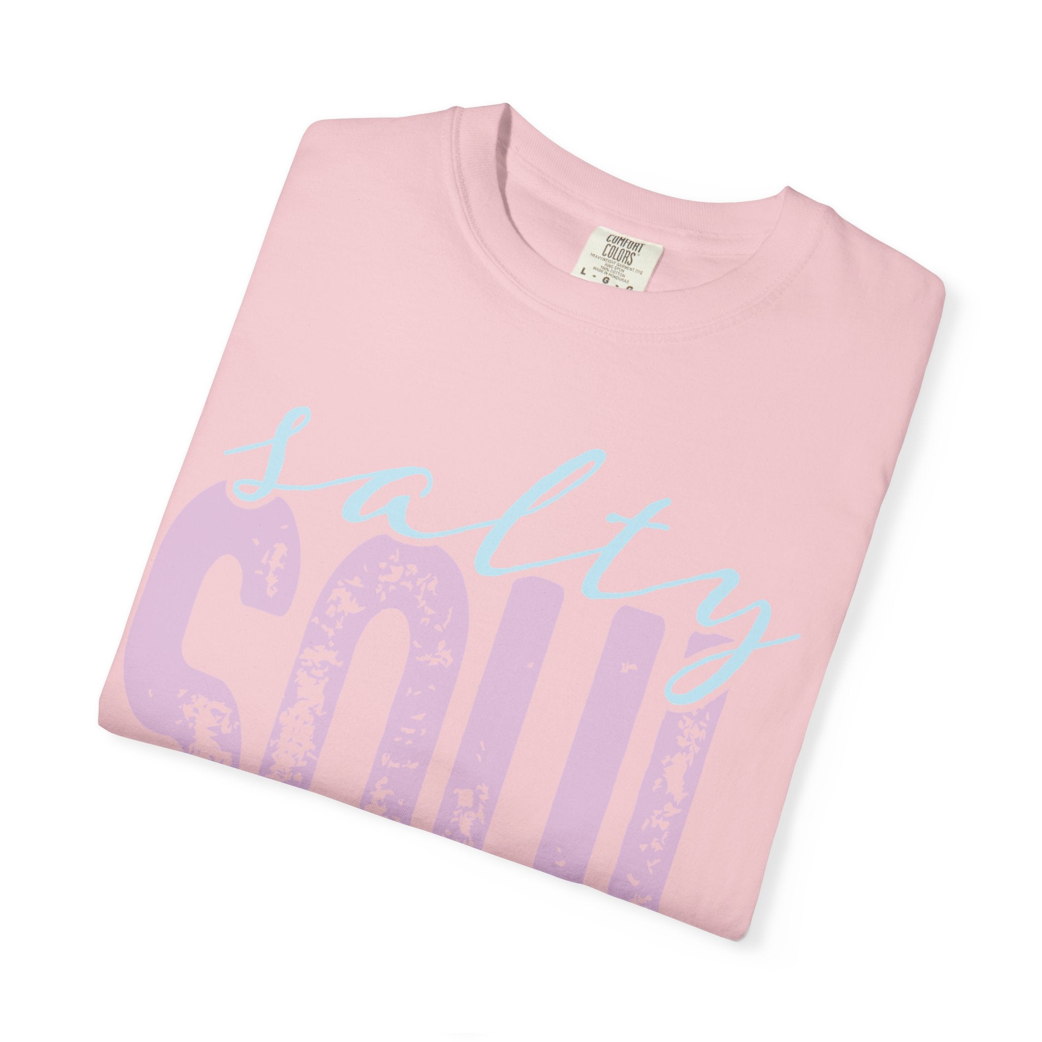 Salty Soul T-shirt | beachy seaside design, script & distressed letters