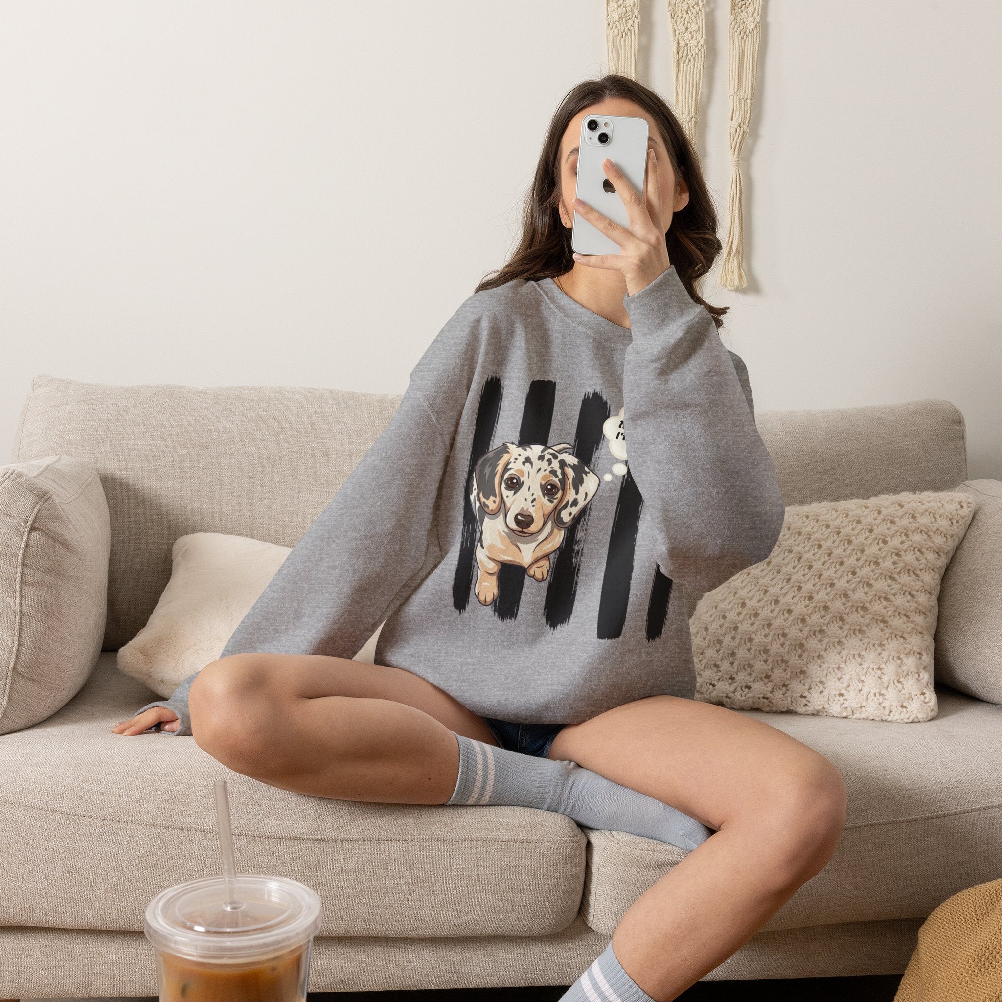 Dachshund Mom Crewneck Sweatshirt – “Mama Said I’m the Boss” Dog Lover Pullover