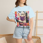 Spooky Book Club T-shirt | Halloween Reading Cat Owl Pumpkin