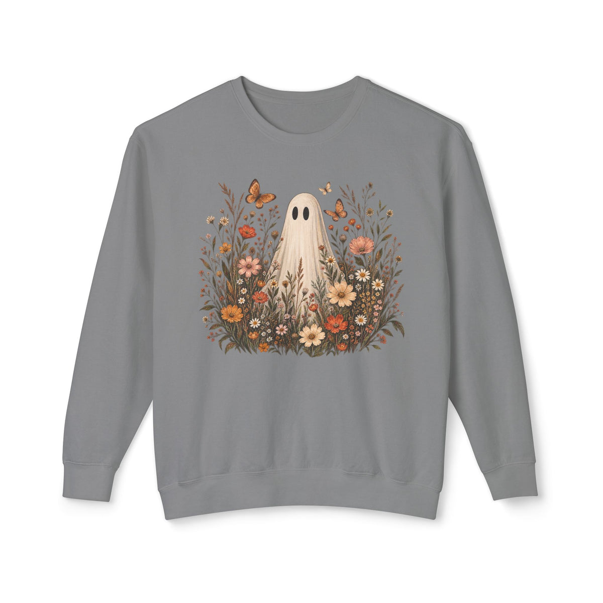 Ghost in wildflowers Comfort Colors Unisex Lightweight Crewneck Sweatshirt