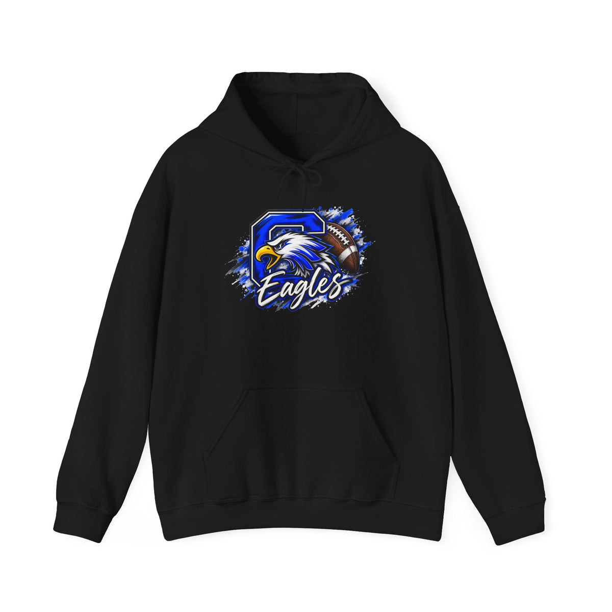 Eagles Football Gildan Hoodie — Bold Eagle Mascot Pullover