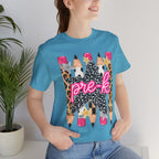Pre-K Star Pencil T-Shirt — Cute Leopard School Teacher Tee