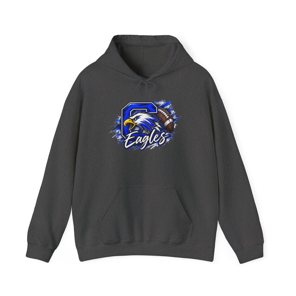Eagles Football Gildan Hoodie — Bold Eagle Mascot Pullover