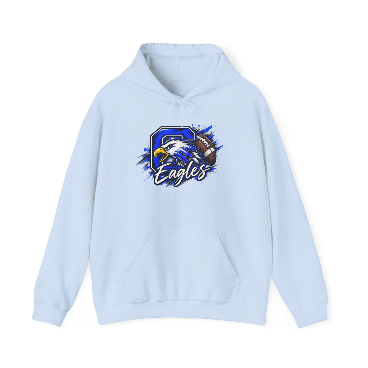 Eagles Football Gildan Hoodie — Bold Eagle Mascot Pullover