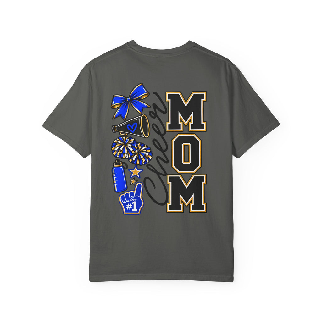 Cheer Mom T-Shirt — Cheerleading Mom Tee with Pom Poms & Megaphone Design