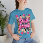 First Grade Pencils Leopard Print Kids Tee
