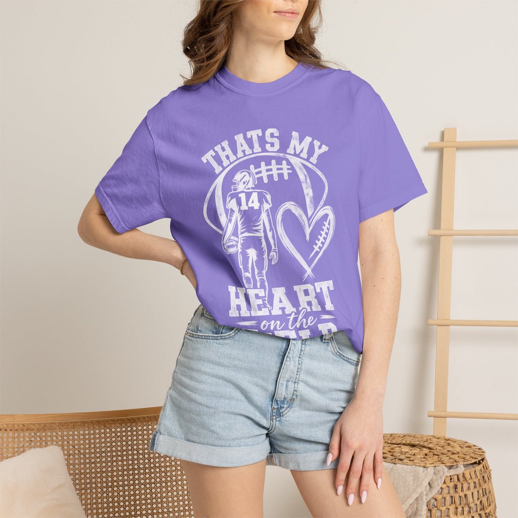 Football Mom/Dad T-Shirt - "That's My Heart on the Field" Youth Player Support Tee