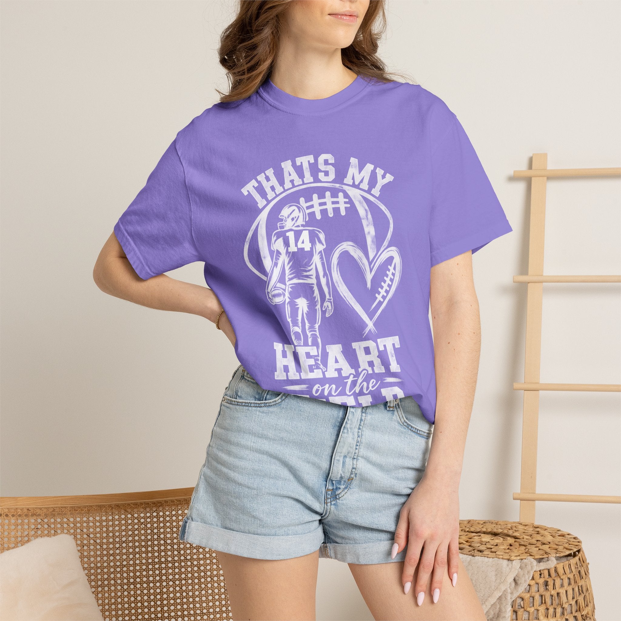 Football Mom/Dad T-Shirt - "That's My Heart on the Field" Youth Player Support Tee
