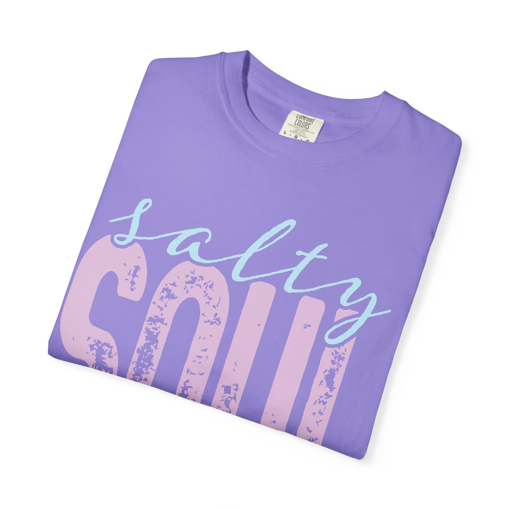 Salty Soul T-shirt | beachy seaside design, script & distressed letters