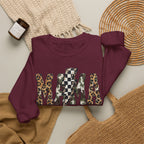Neutral Street Style MAMA Sweatshirt | Leopard & Camouflage Lightning Bolt Graphic | Cozy Mom Crewneck