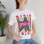 Pre-K Star Pencil T-Shirt — Cute Leopard School Teacher Tee
