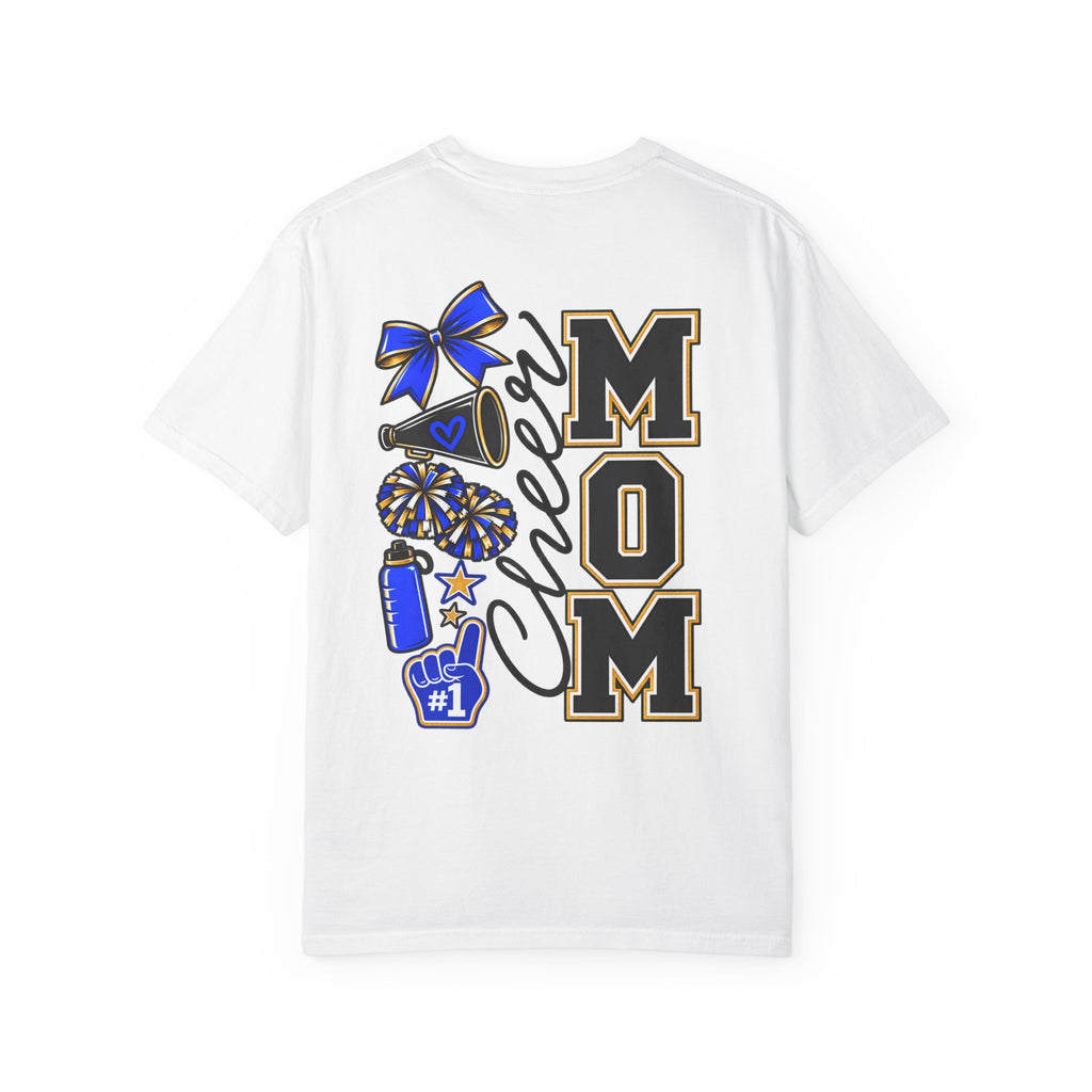 Cheer Mom T-Shirt — Cheerleading Mom Tee with Pom Poms & Megaphone Design