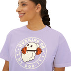 Women's Boxy Tee — Cute 'Working on My Boo-ty Ghost Weightlifting Fitness Shirt