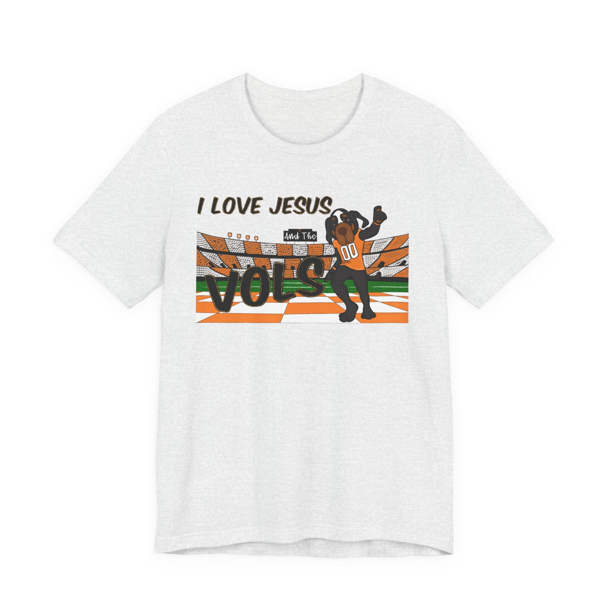 I Love Jesus Vols T-Shirt | Football  TN Stadium Graphic Tee, Orange and White Tennessee Vols