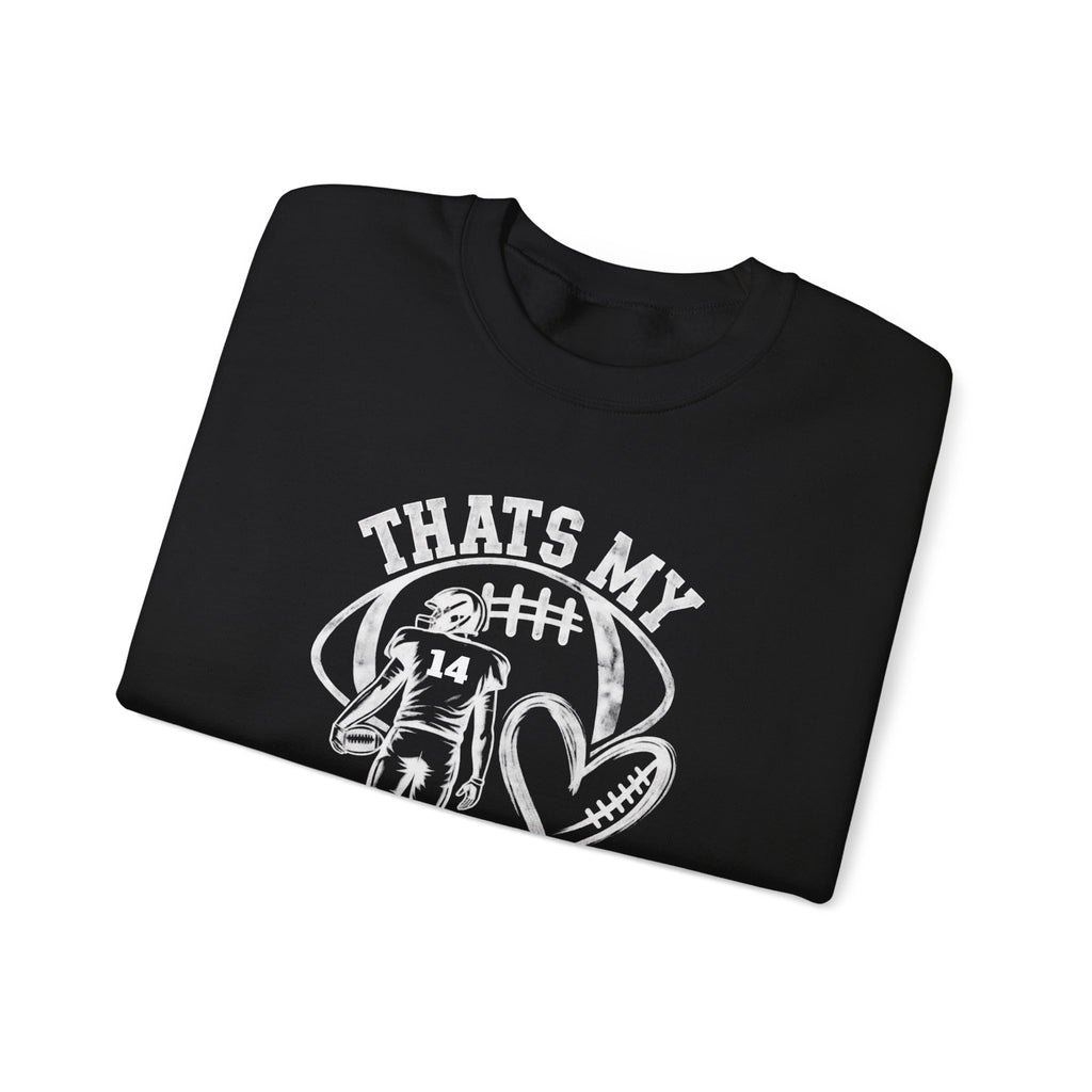 Personlizable Football Crewneck Sweatshirt - "That’s My Heart on the Field" Design