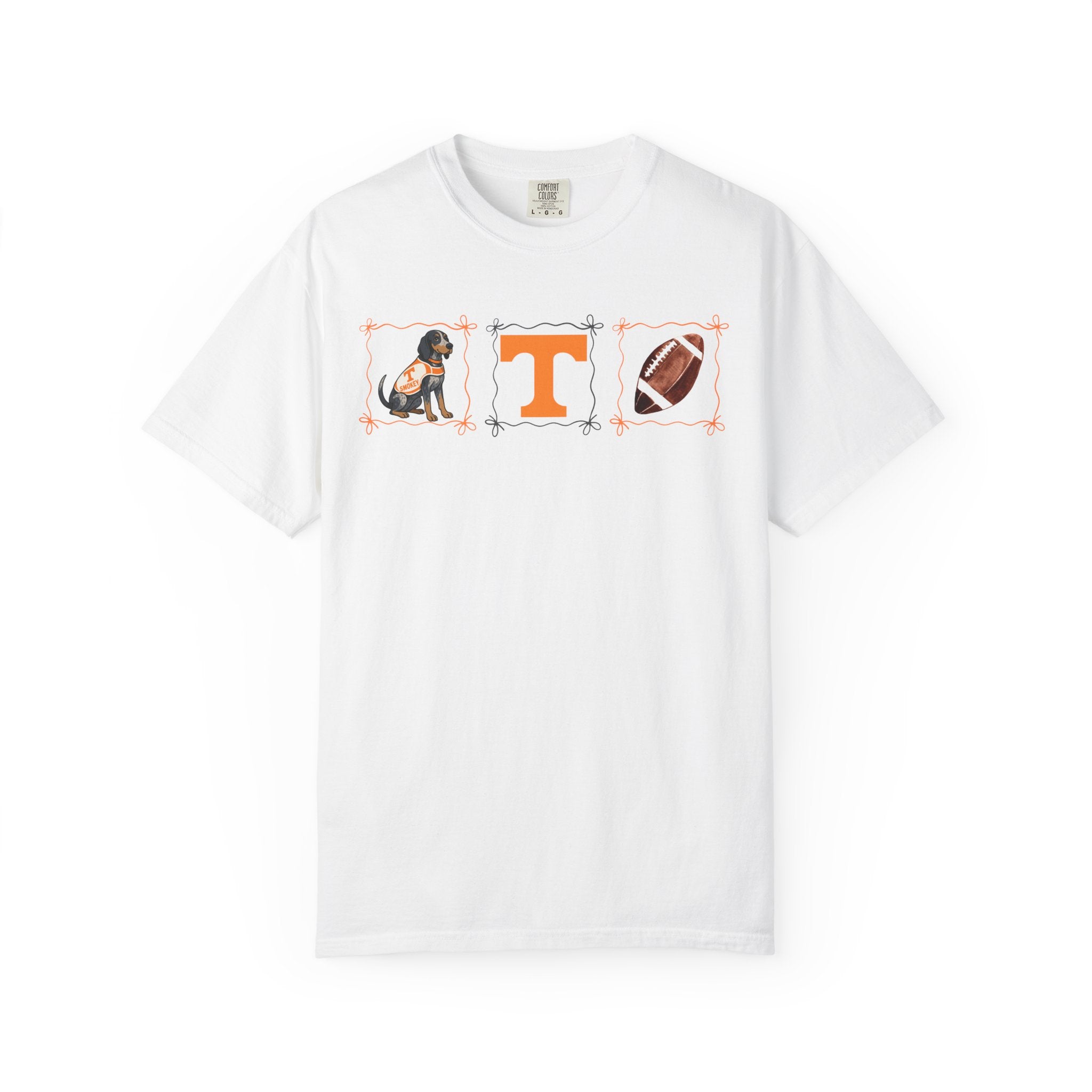 Tennessee Volunteers Dog, 'T', and Football Graphic T-Shirt